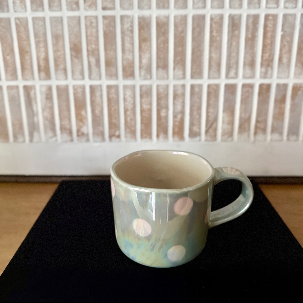 NWT One Pine Day by Anthropologie Christmas Tree Opalescent Mug